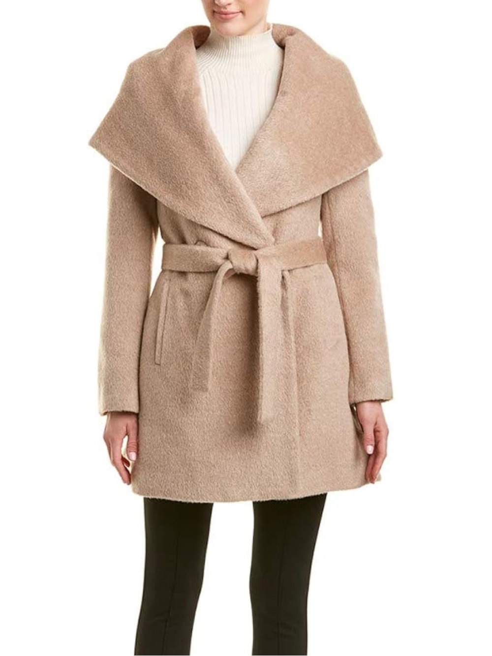 Trina Turk Neutral Taupe Faux-Fur Lined Coat